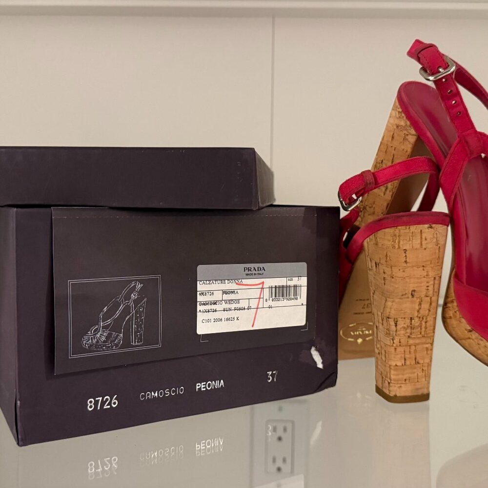 Prada Platform Suede Deep Pink